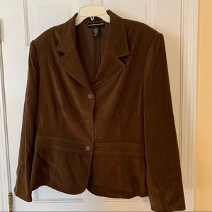 Dark brown jacket by Norton McNaughton.